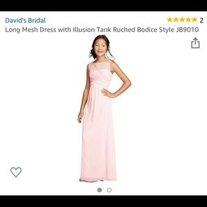 David's Bridal: Long Mesh Dress/Illusion Tank